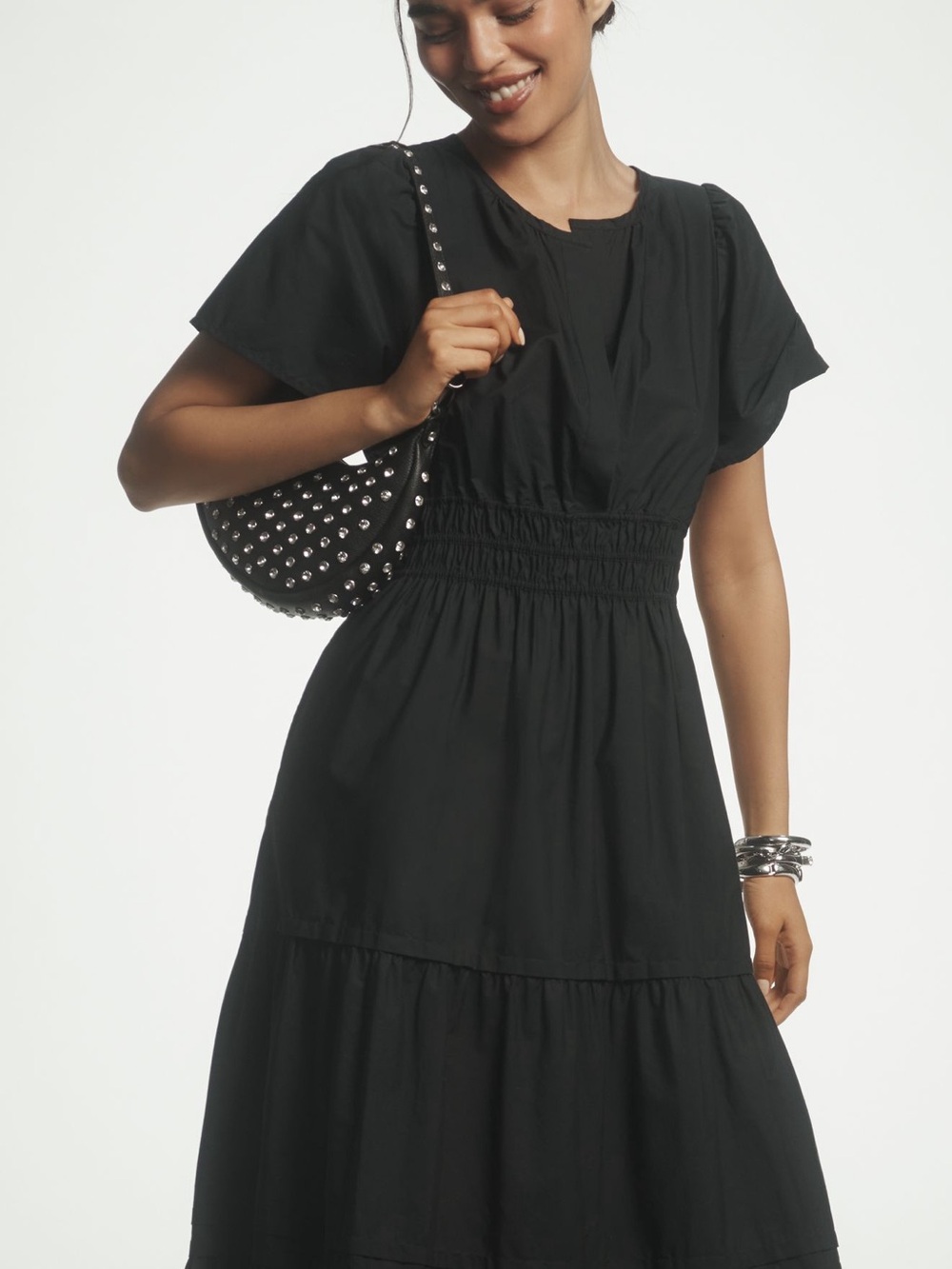 Anthropologie The Somerset Maxi Dress Black Size Large Petite - Picture 3 of 8